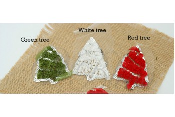 Christmas Tree Silver Sequin, Pack of 2,  MEDIUM size